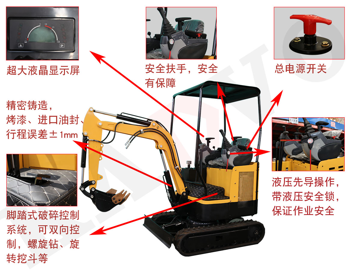 KV17B小型挖掘機標準配置 KV17B小型挖掘機標準配置