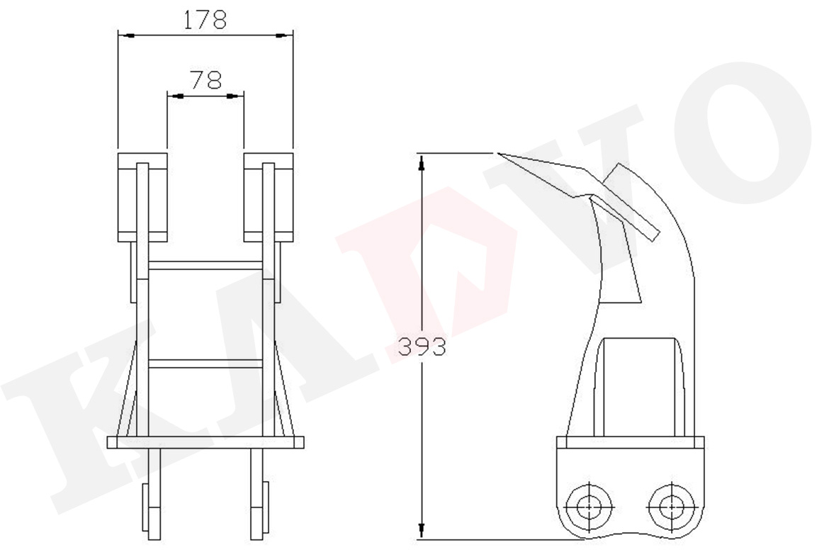  雙鉤松土器尺寸